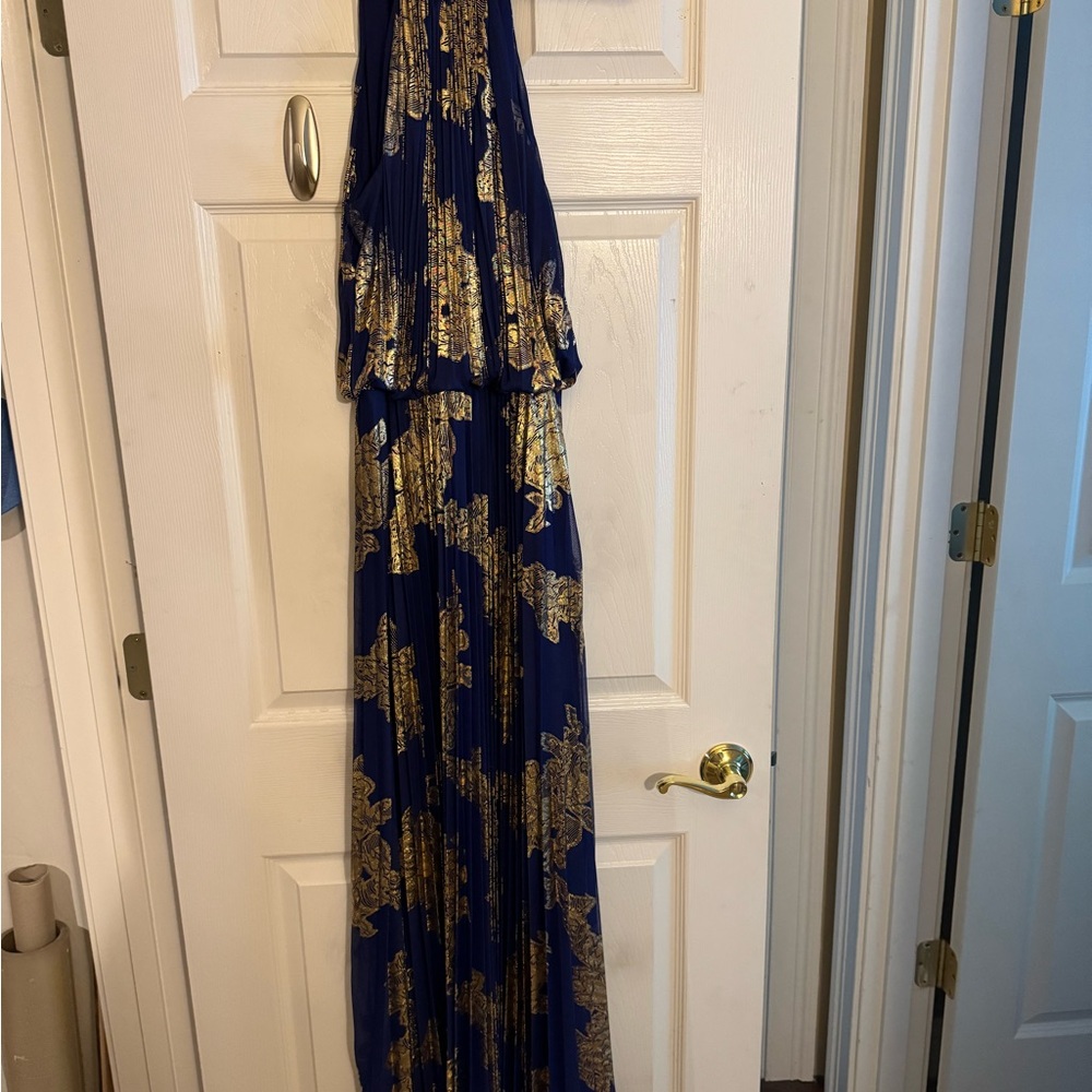 Navy and Gold Maxi Dress
